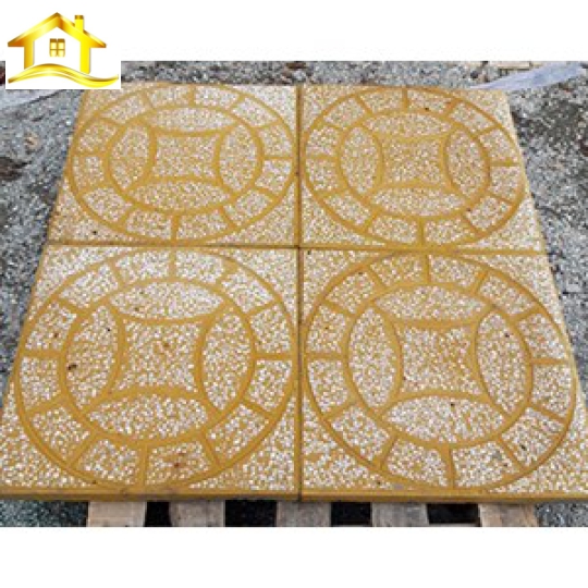 Gạch vỉa hè Terrazzo 40x40 đồng tiền vàng
