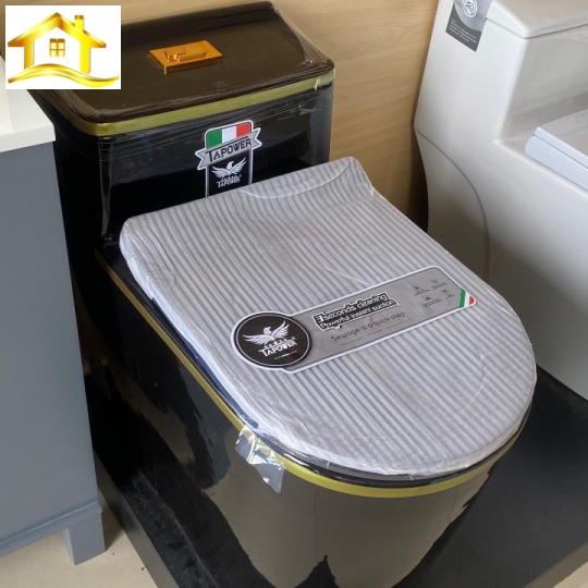 Bồn cầu 1 khối  màu đen PW-814